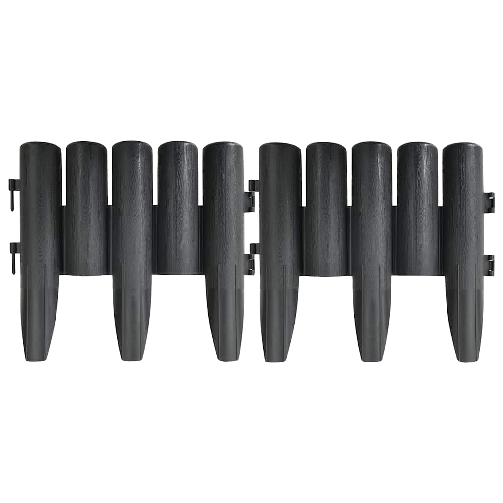 Lawn Edgings 36 pcs Anthracite 32.8' PP