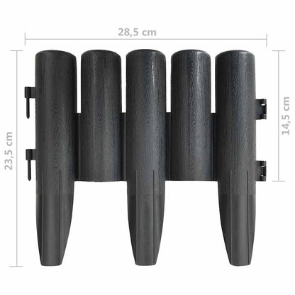 Lawn Edgings 36 pcs Anthracite 32.8' PP