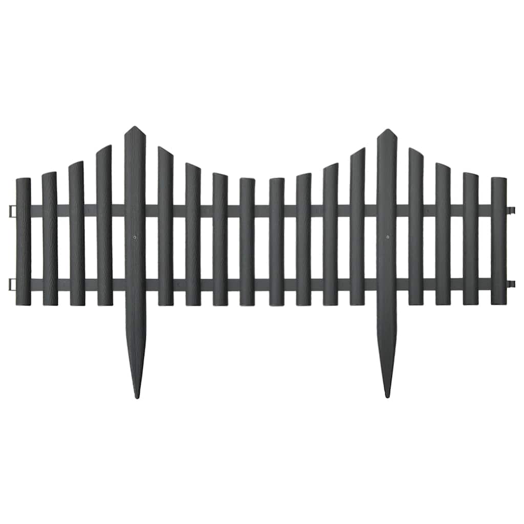 Lawn Edgings 17 pcs Anthracite 32.8' PP