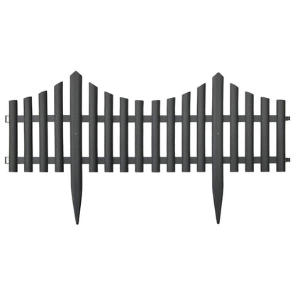 Lawn Edgings 17 pcs Anthracite 32.8' PP