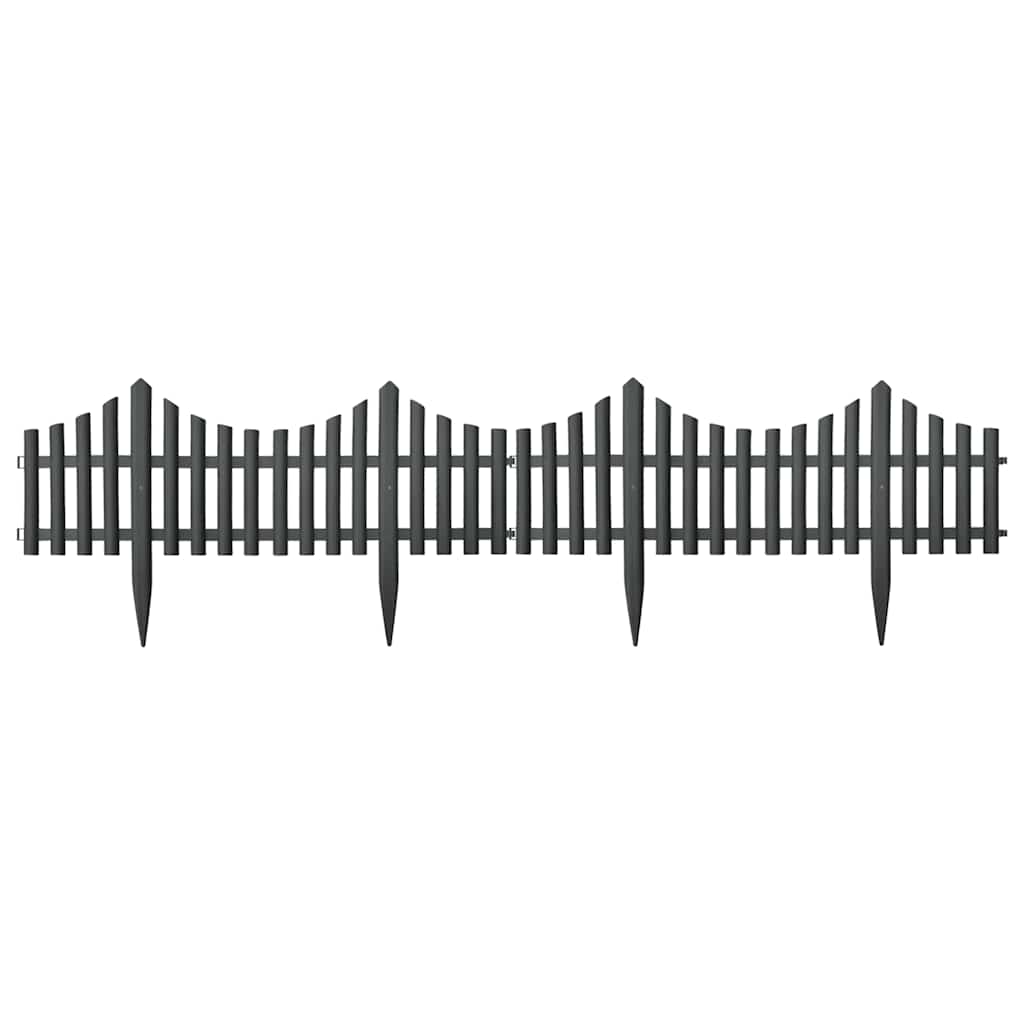 Lawn Edgings 17 pcs Anthracite 32.8' PP