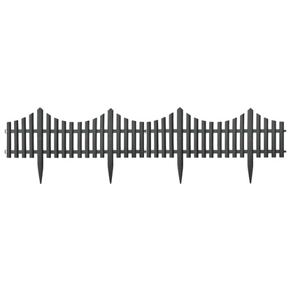 Lawn Edgings 17 pcs Anthracite 32.8' PP
