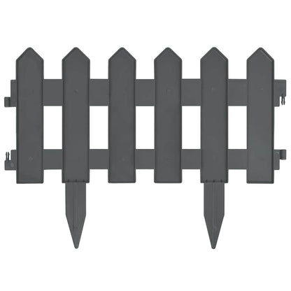 Lawn Edgings 25 pcs Anthracite 10 m PP