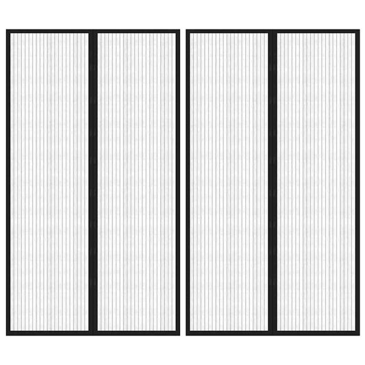 Insect Door Curtains 2 pcs with Magnet Blocks Black 200x80 cm
