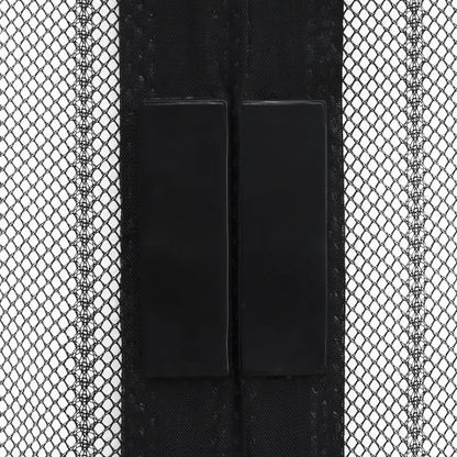 Insect Door Curtains 2 pcs with Magnet Blocks Black 86.6x39.4"