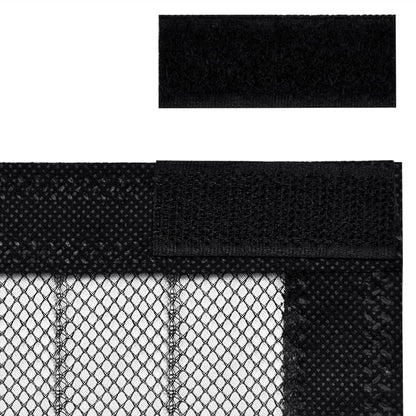 Insect Door Curtains 2 pcs with Magnet Blocks Black 86.6x39.4"