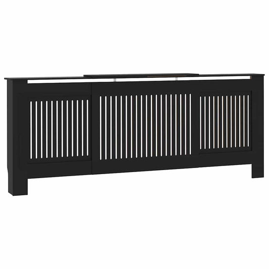 Engineered Wood Radiator Cover Black 205 cm