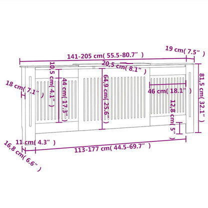 Engineered Wood Radiator Cover 205 cm
