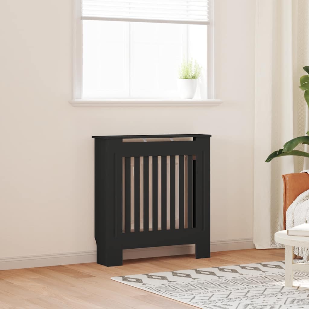 Engineered Wood Radiator Cover Black 78 cm