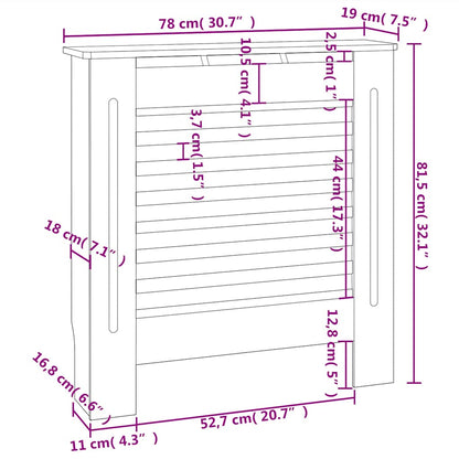 MDF Radiator Cover White 78 cm