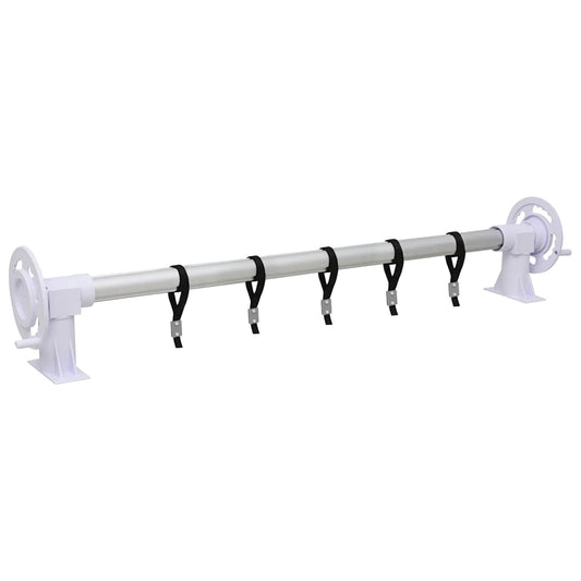 Pool Cover Roller | Silver and white | Plastic, aluminium | Adjustable