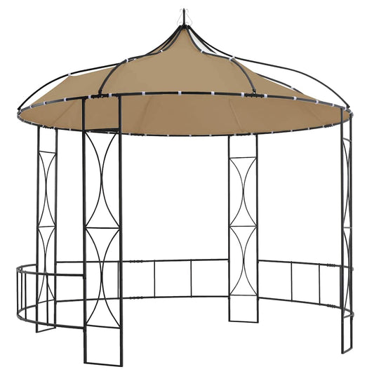 315227 vidaXL Gazebo 300x290 cm Taupe Round
