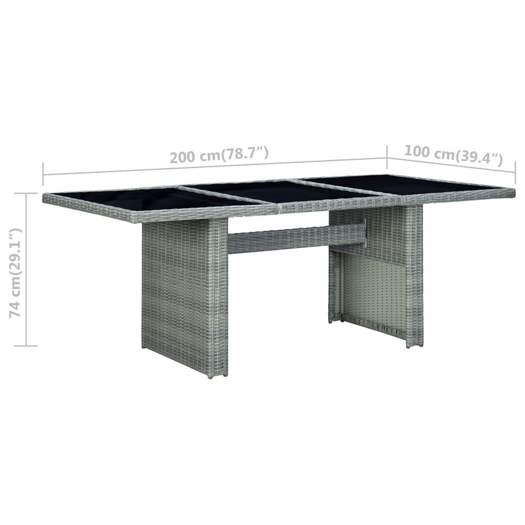 Garden Table Light grey, black