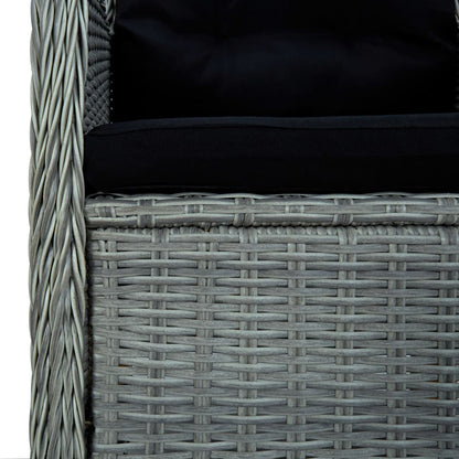 Patio Chairs with Cushions 2 pcs Poly Rattan Light Gray