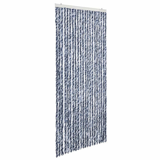 Insect Curtain Blue and White 90x200 cm Chenille