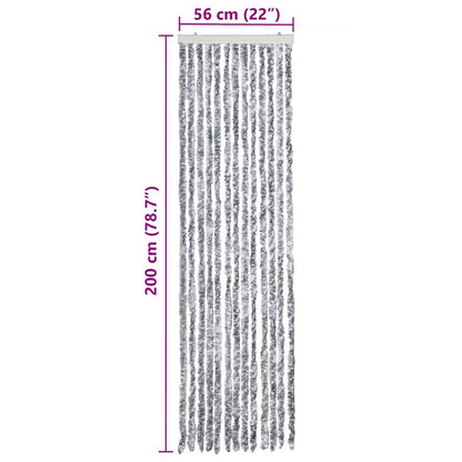 Insect Curtain White and Grey 56x200 cm Chenille