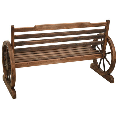 Bench Brown Solid Firwood Medium Fun Inlays Garden Bench