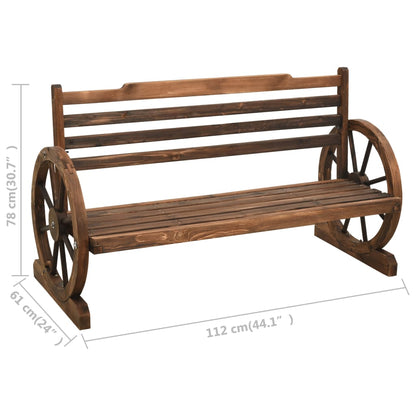 Bench Brown Solid Firwood Medium Fun Inlays Garden Bench