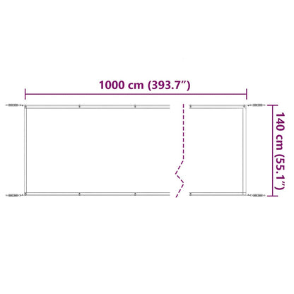 148267 vidaXL Vertical Awning Beige 140x1000 cm Oxford Fabric