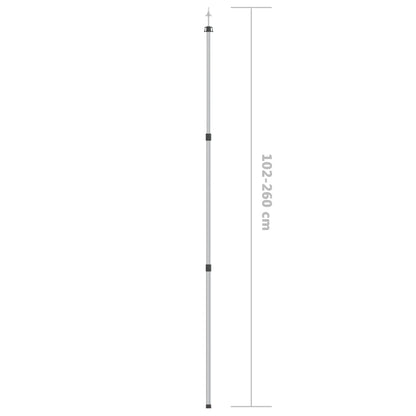 Telescopic Tarp Pole with Length of 102-260 cm Aluminum