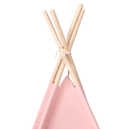 Children Teepee Tent with Bag Peach Skin Pink 120x120x150 cm