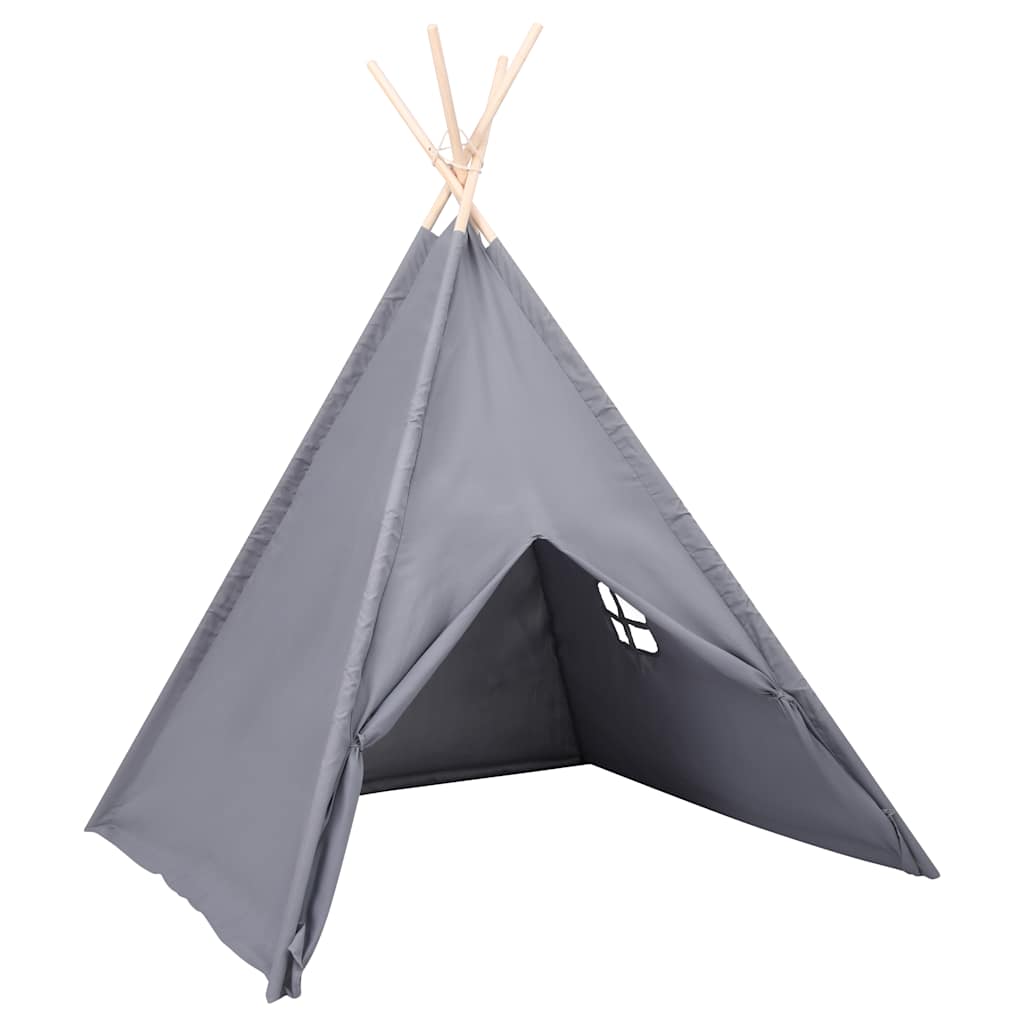 Children Teepee Tent with Bag Peach Skin Grey 120x120x150 cm