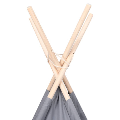 Children Teepee Tent with Bag Peach Skin Grey 120x120x150 cm