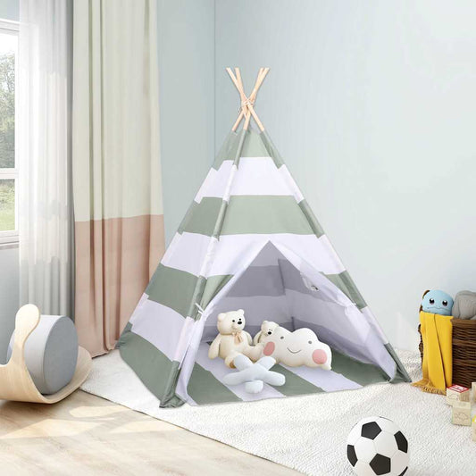 Children Tent Grey and White 120 x 120 x 150 cm Solid pine wood