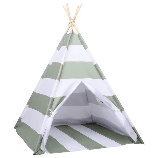 Children Tent Grey and White 120 x 120 x 150 cm Solid pine wood