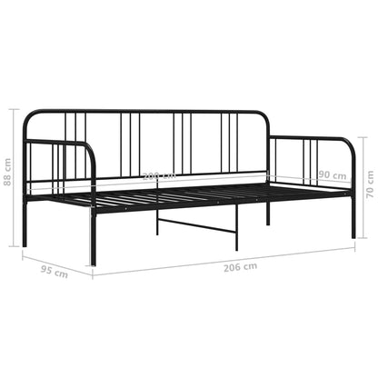 Sofa Bed Frame | Black | Powder-coated metal | Single