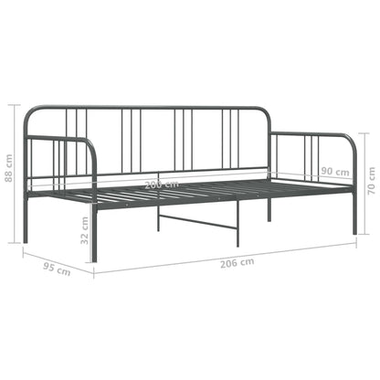 Sofa Bed Frame | Grey | Powder-coated metal | 90x200 cm