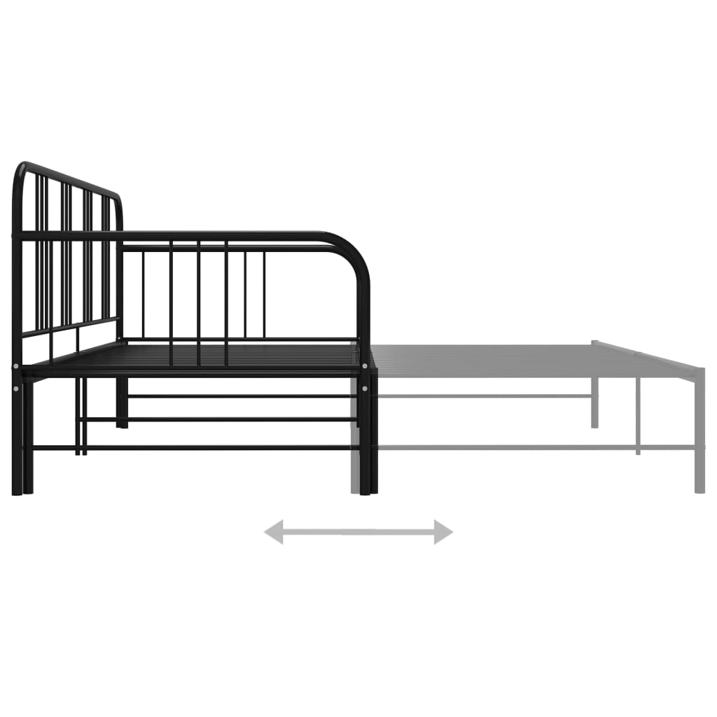 Sofa Bed Frame | Black | Powder-coated metal | 200 x 90 cm mattress size