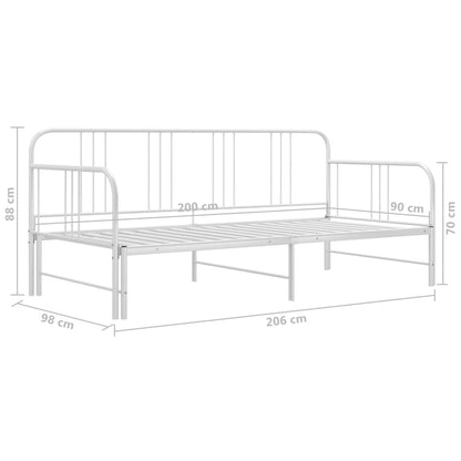 Sofa Bed Frame | White | Metal | 200 x 90 cm mattress needed