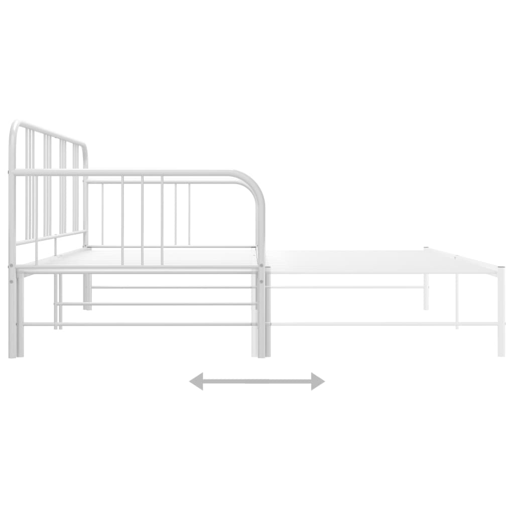 Sofa Bed Frame | White | Metal | 200 x 90 cm mattress needed