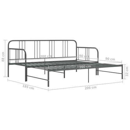 Sofa Bed Frame | Grey | Powder-coated metal | 90x200cm