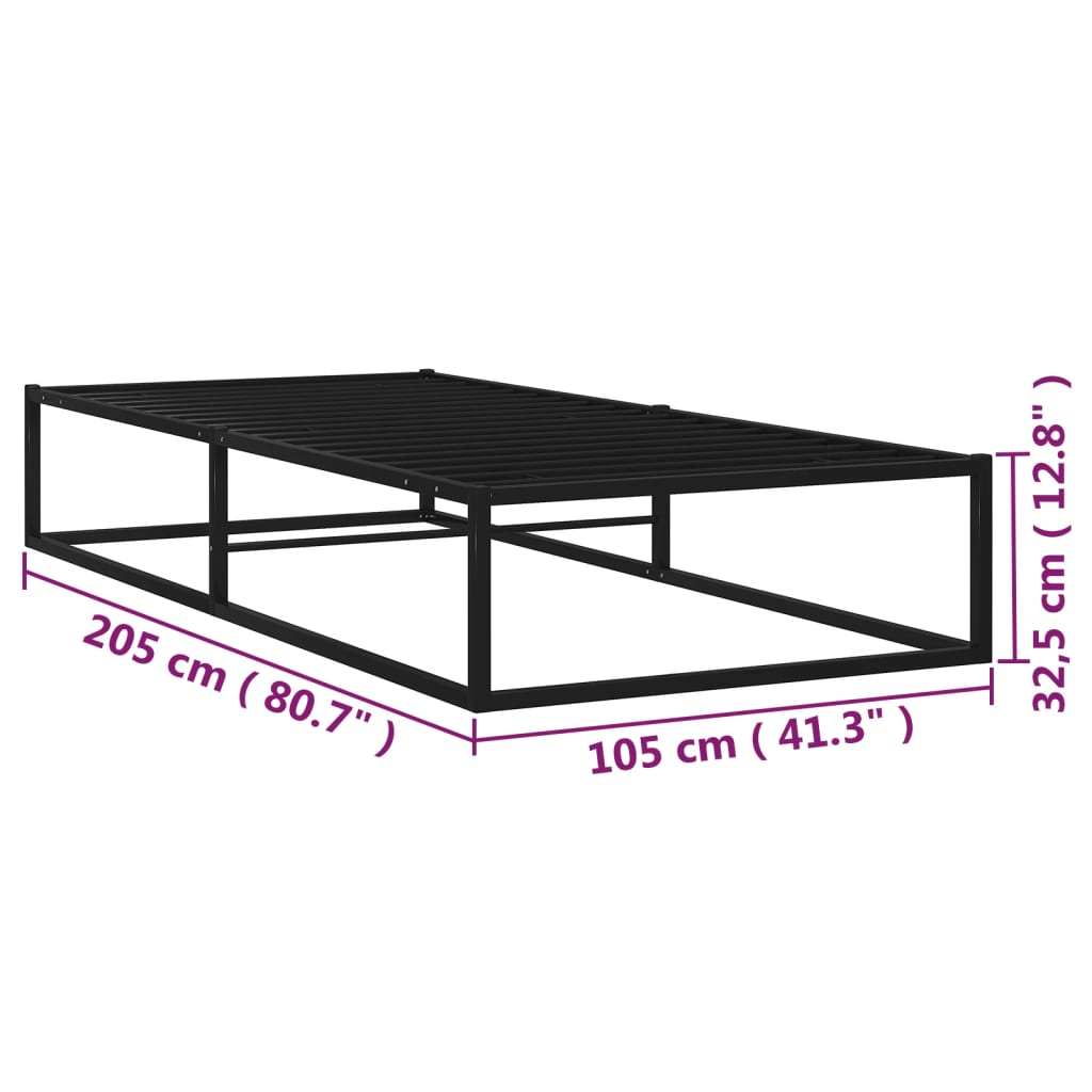 Bed Frame | Black | Powder-coated metal | Single | Tough | Bed Frame