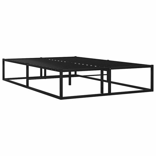 Bed Frame without Mattress Black Metal 120x200 cm