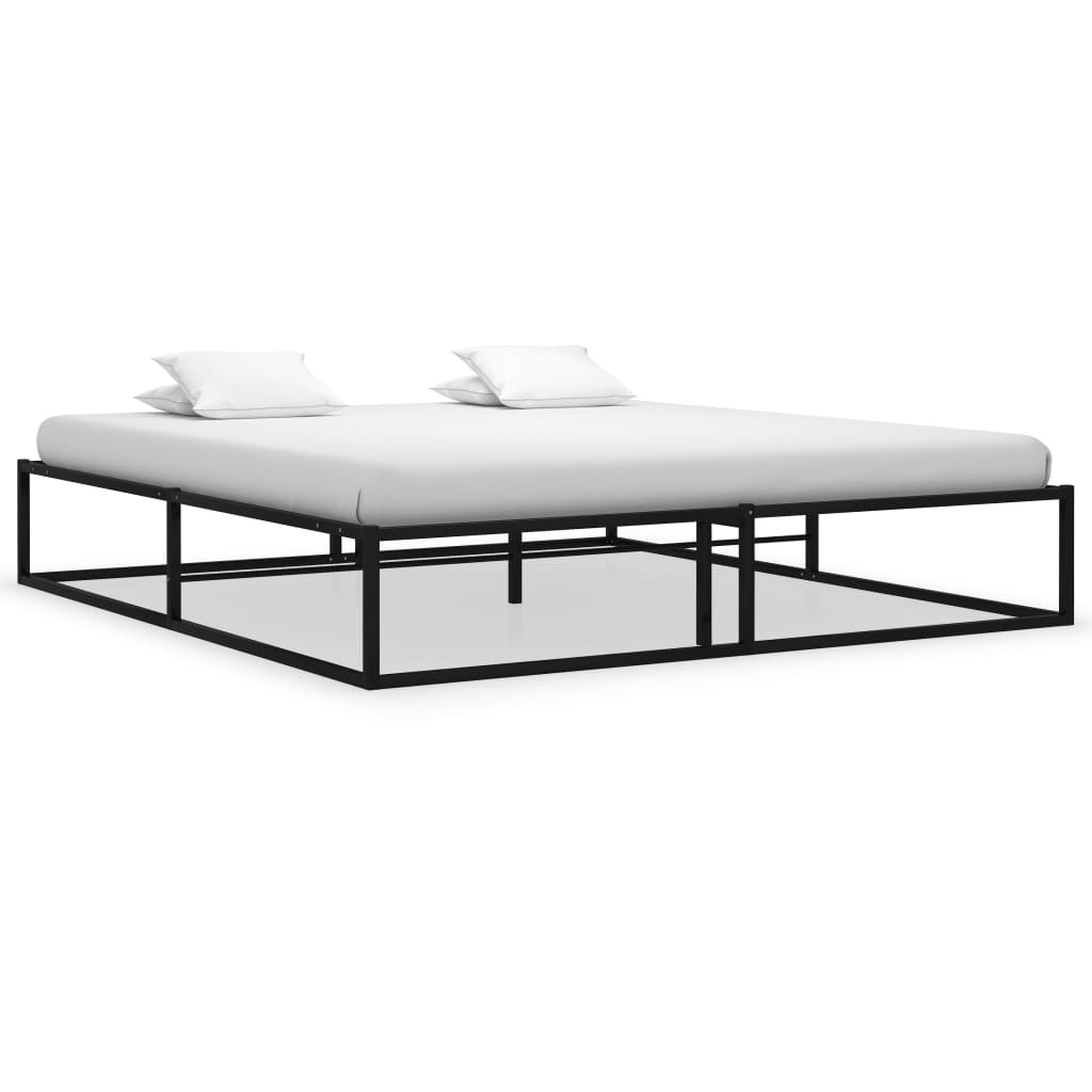 Bed Frame | Black | Powder-coated metal | 160x200 cm | Durable