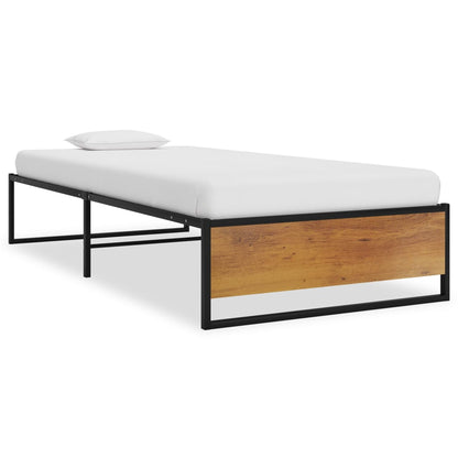 Bed Frame without Mattress Black Metal 100x200 cm