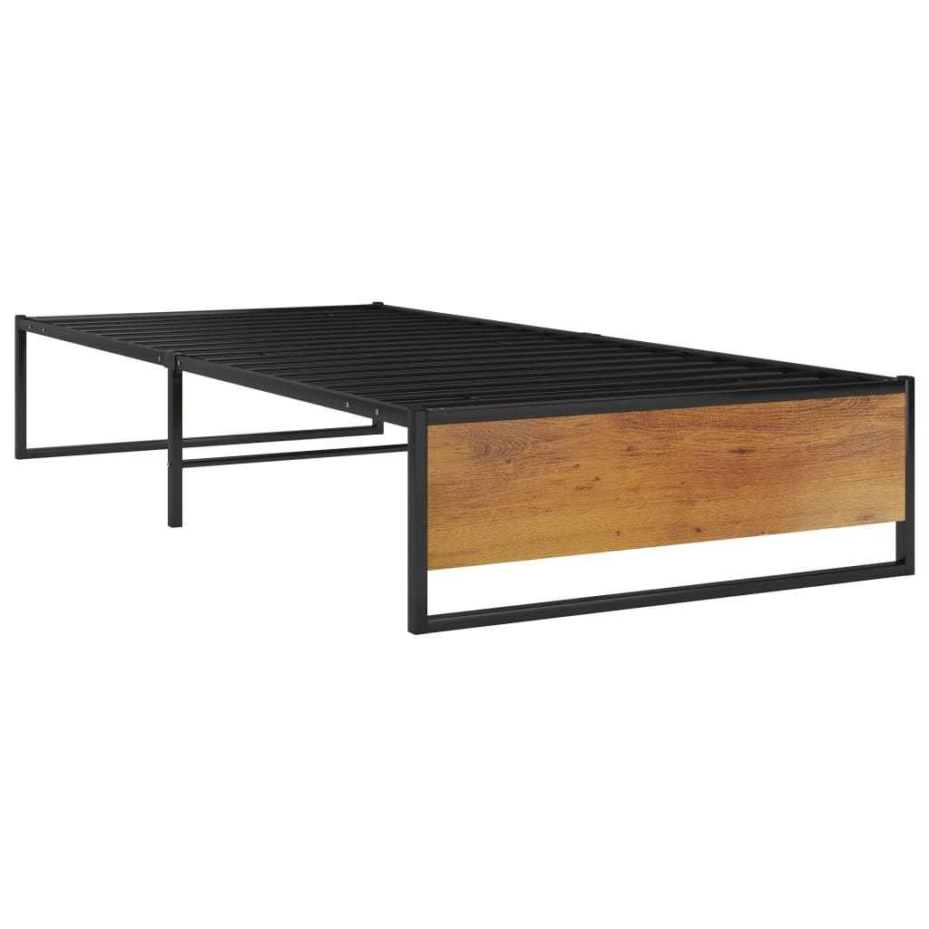 Bed Frame without Mattress Black Metal 100x200 cm