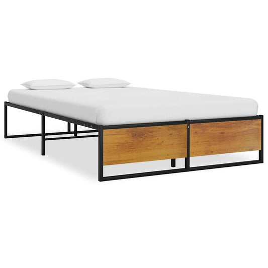 Bed Frame | Black | Powder-coated metal, melamine coated MDF | Double