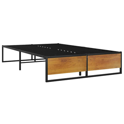 Bed Frame | Black | Powder-coated metal, melamine coated MDF | Double