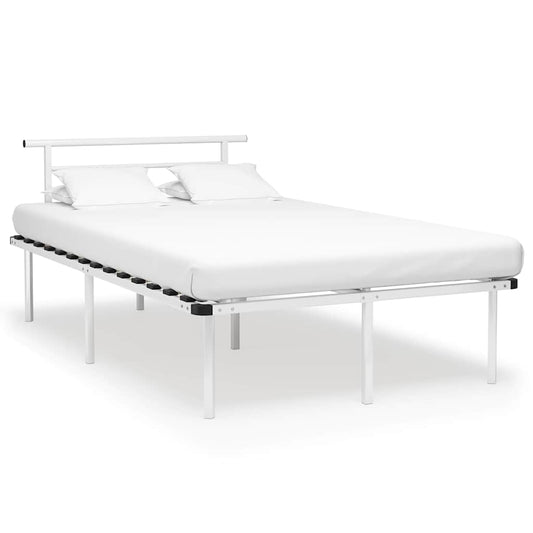 Bed Frame without Mattress White Metal 120x200cm