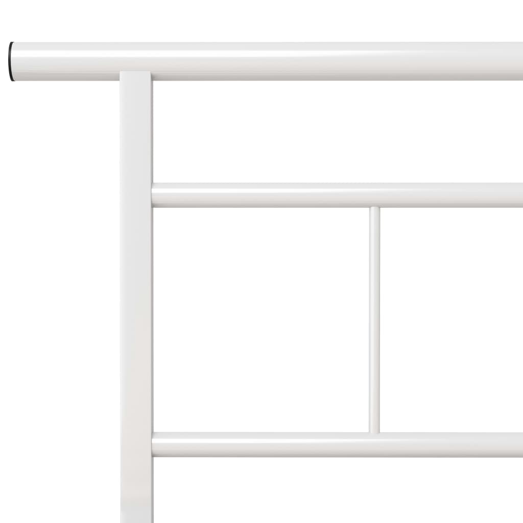 Bed Frame | White | Powder-coated metal, plywood | Double |  Durable