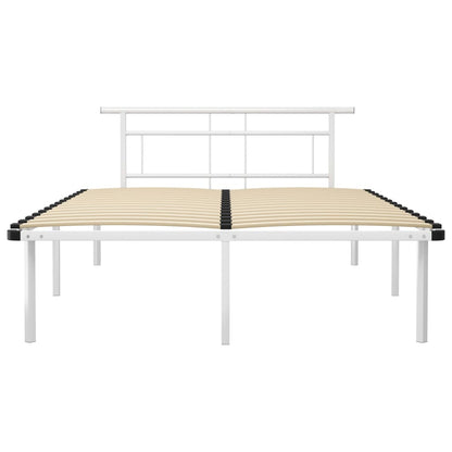 Bed Frame | White | Powder-coated metal, plywood | 140x200 cm | Durable