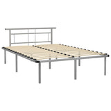 Bed Frame Grey Metal 140x200 cm