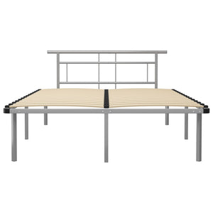 Bed Frame Grey Metal 140x200 cm