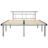 Bed Frame Grey Metal 140x200 cm