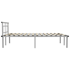 Bed Frame Grey Metal 140x200 cm