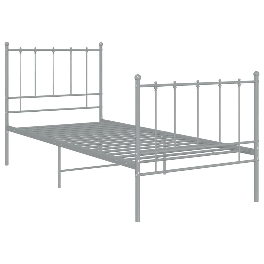 Bed Frame | Grey | Powder-coated metal | Single | Durable